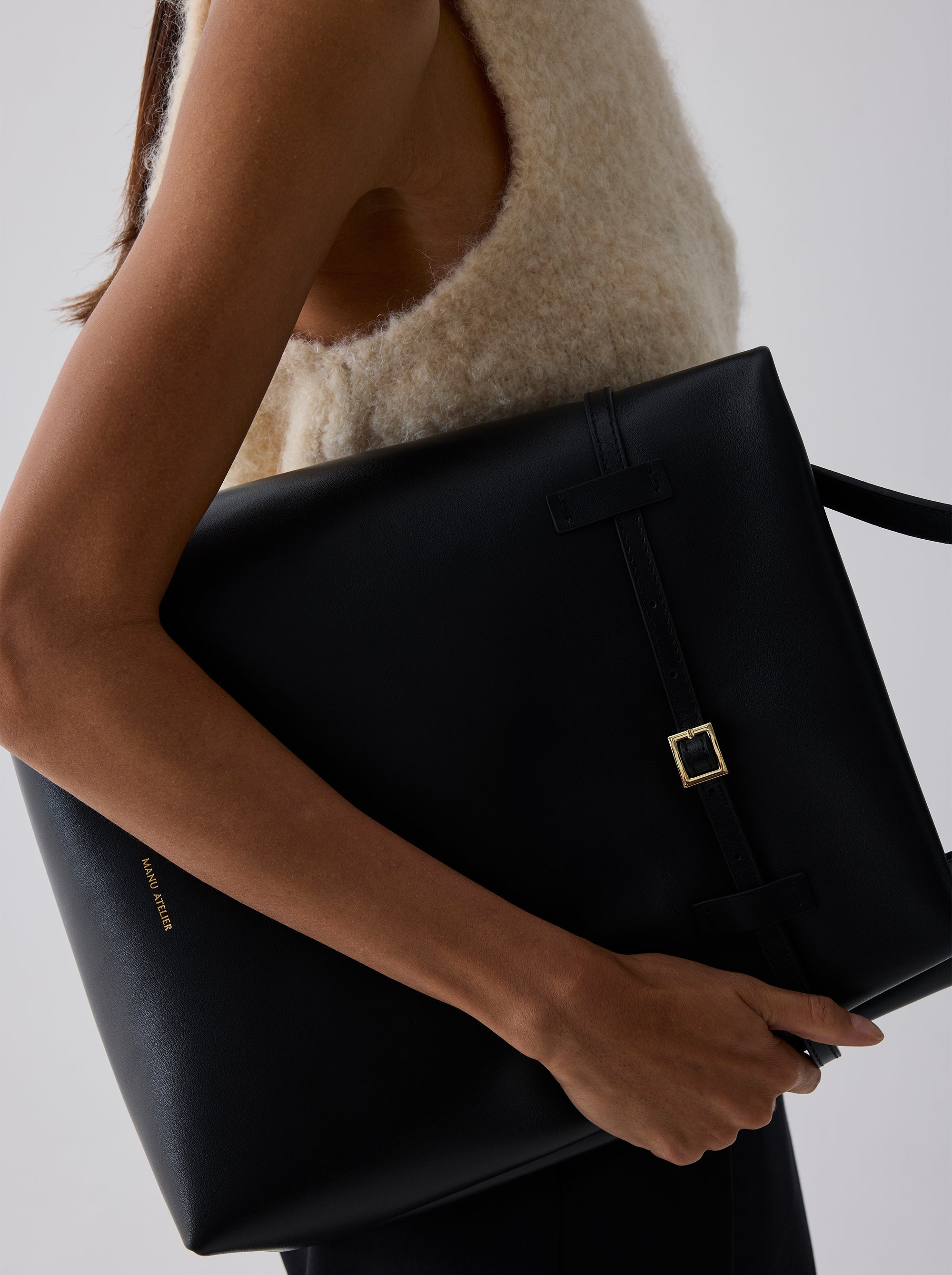 Tote du Jour Black Soft On Model