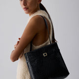 Mini Tote du Jour Black Croc