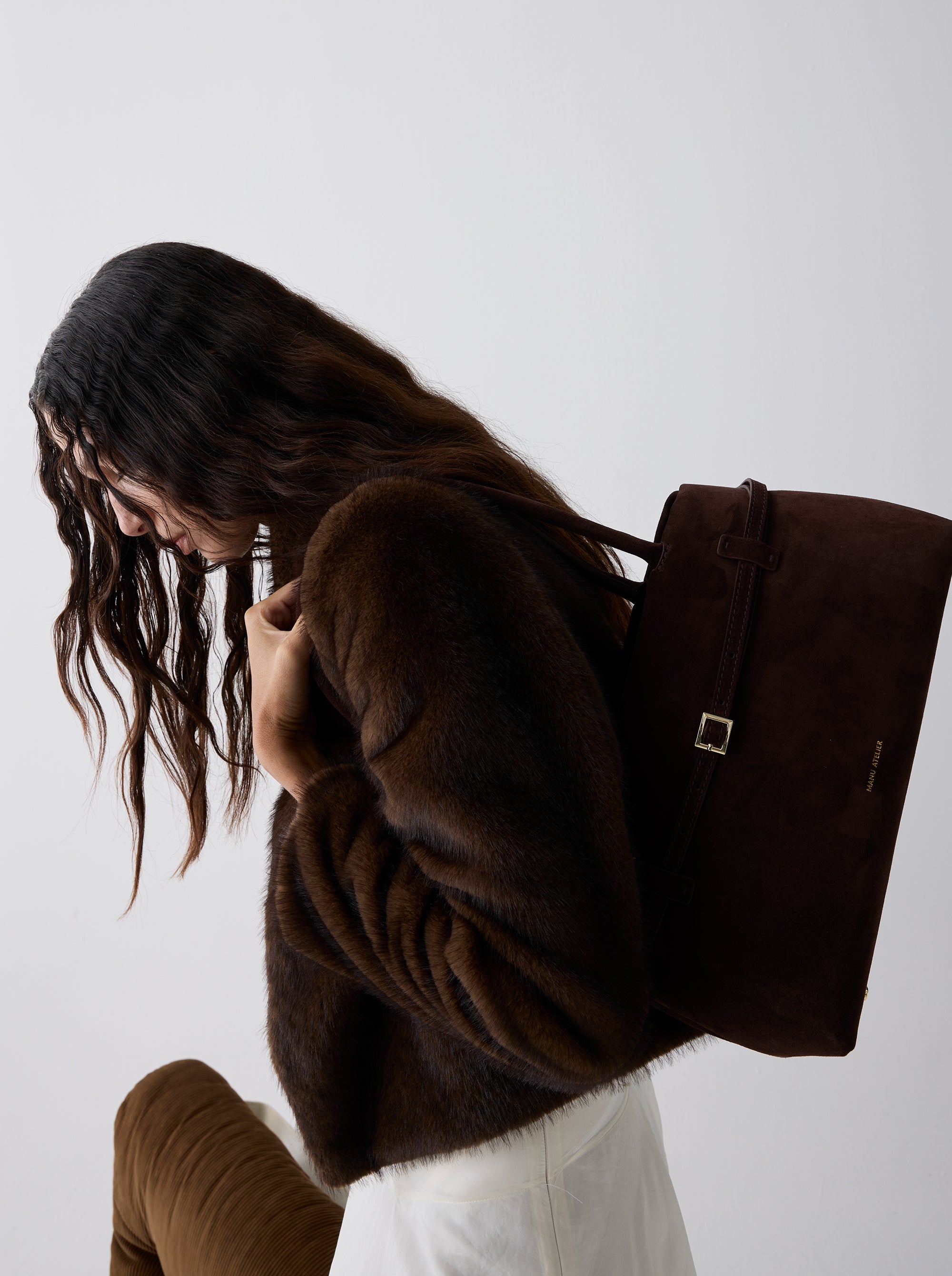 Le Cambon East West Deep Brown Suede by Manu Atelier
